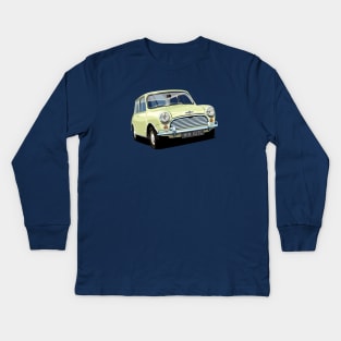 classic mini cooper in primrose Kids Long Sleeve T-Shirt